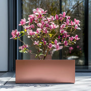 120cm Zinc Galvanised Rose Gold Finish Trough Planter